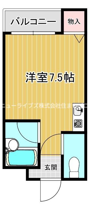 エム アンド エム タチバナ(ワンルーム/3階)の間取り写真