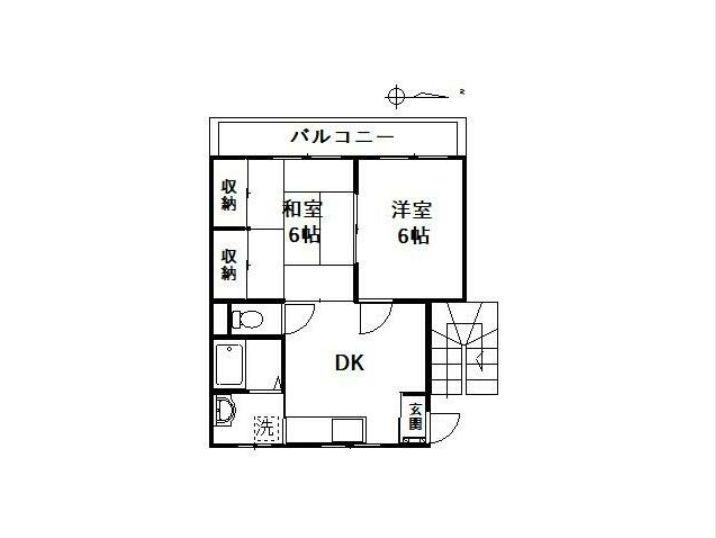 第2東ハイツ(2DK/3階)の間取り写真
