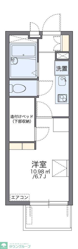 レオパレス原木(1K/4階)の間取り写真