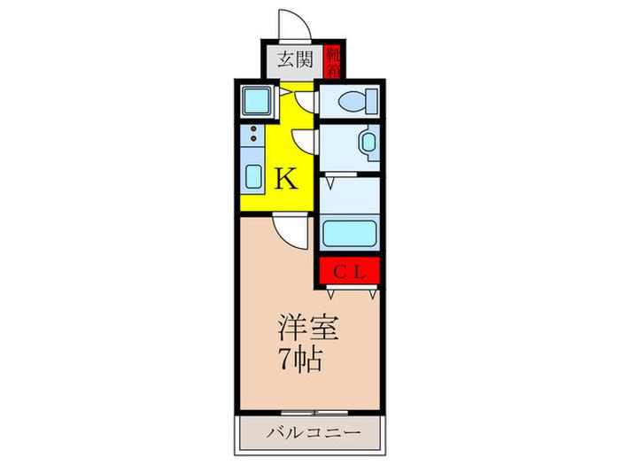 エルシア池田(1K/7階)の間取り写真