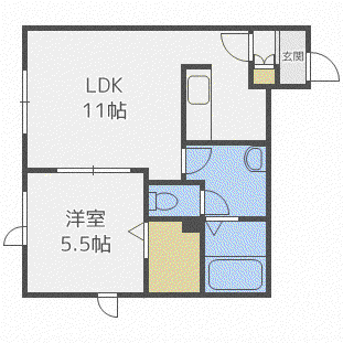 シャーメゾン麻生(1LDK/2階)の間取り写真