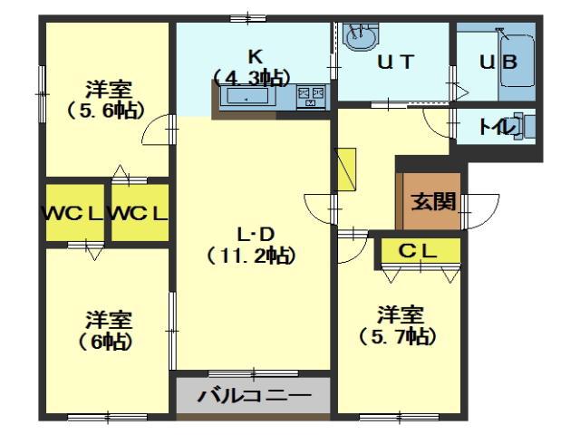 BRUIN.K(3LDK/2階)の間取り写真