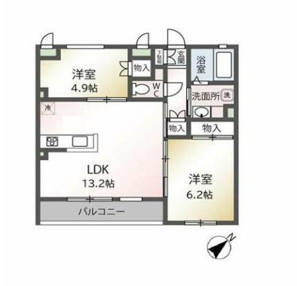 コハル美ヨリ(2LDK/1階)の間取り写真