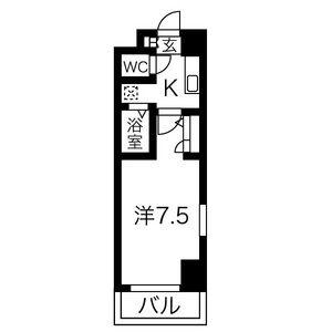 プロビデンスHAST守山(1K/6階)の間取り写真