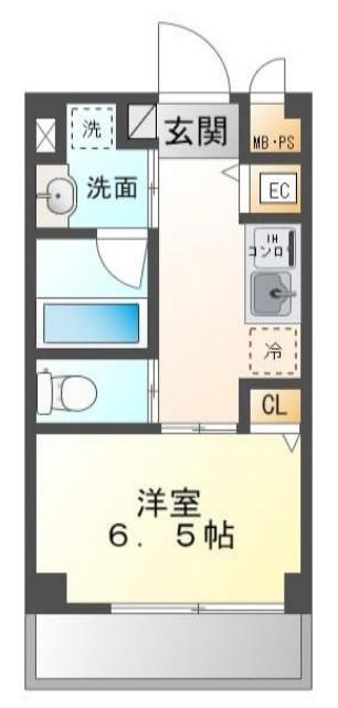 ステラ英賀保(1K/3階)の間取り写真