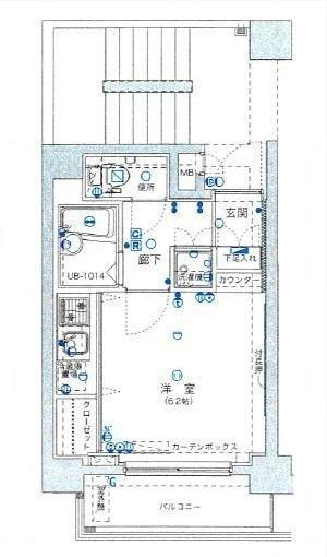 VERONA空港西LUSSO(1K/6階)の間取り写真