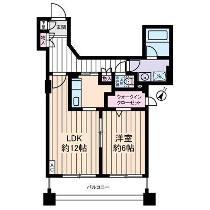 サングランパ(1LDK/5階)の間取り写真
