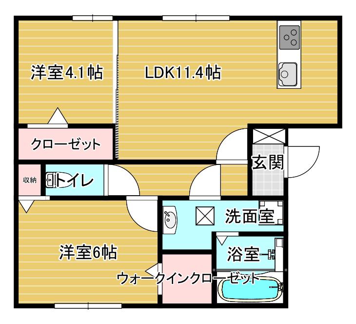 ヴェルドミール蓮台寺(2LDK/1階)の間取り写真