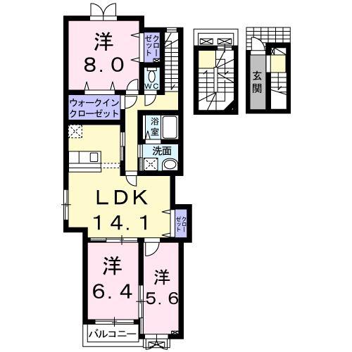 ルソレイユII(3LDK/3階)の間取り写真