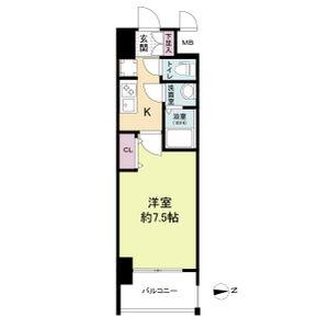 プライムアーバン南森町(1K/5階)の間取り写真