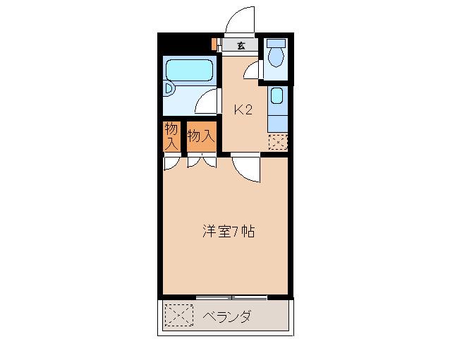 第3レジデンス美和(1K/4階)の間取り写真