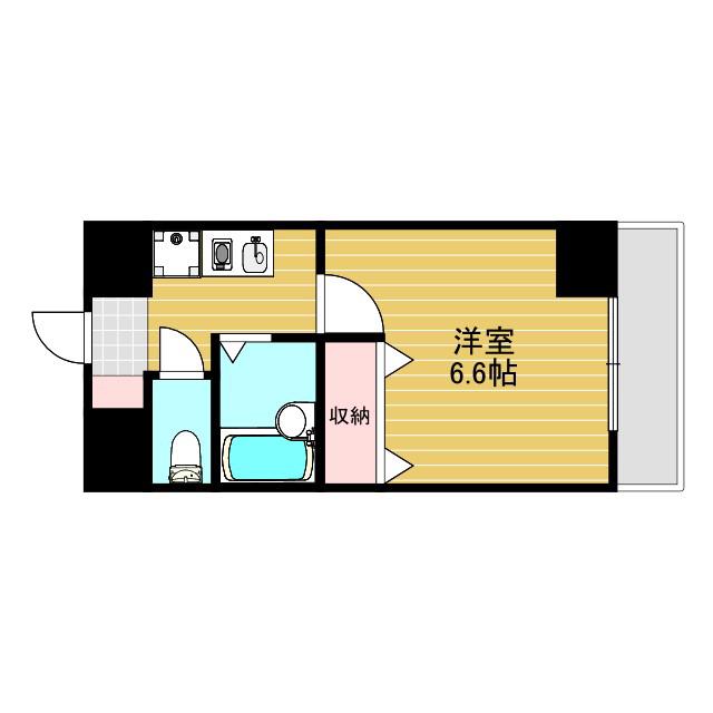 おおきに新大阪駅前サニーアパートメント(1K/9階)の間取り写真