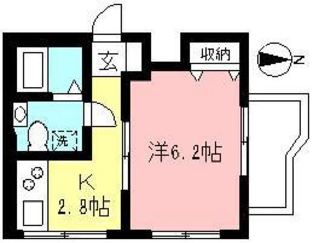 リヴェール永山(1K/1階)の間取り写真