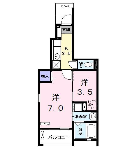 KT・PLACE(2K/1階)の間取り写真