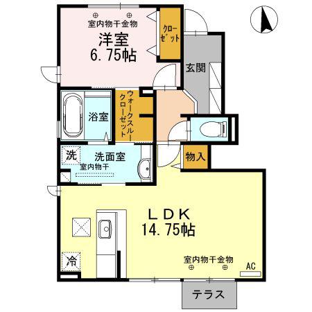 AVANZAR(1LDK/1階)の間取り写真