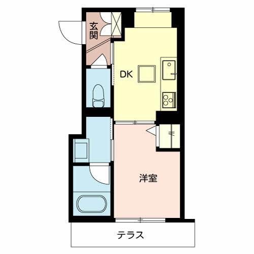 SHAMAISON IM(1DK/1階)の間取り写真