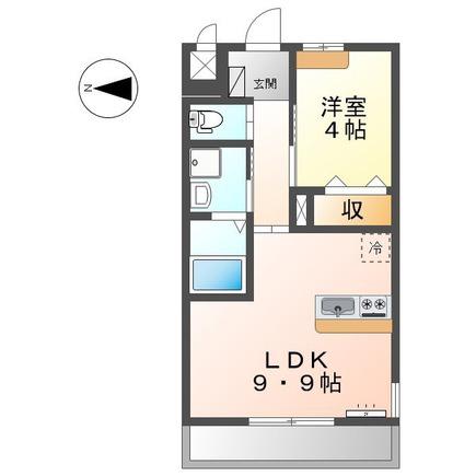 オリーブ(1LDK/2階)の間取り写真