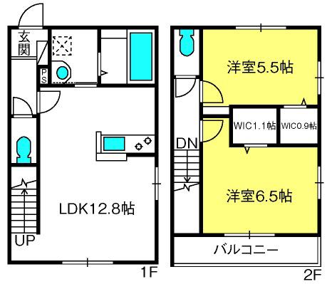 EXCEL COURT A(2LDK/1階)の間取り写真