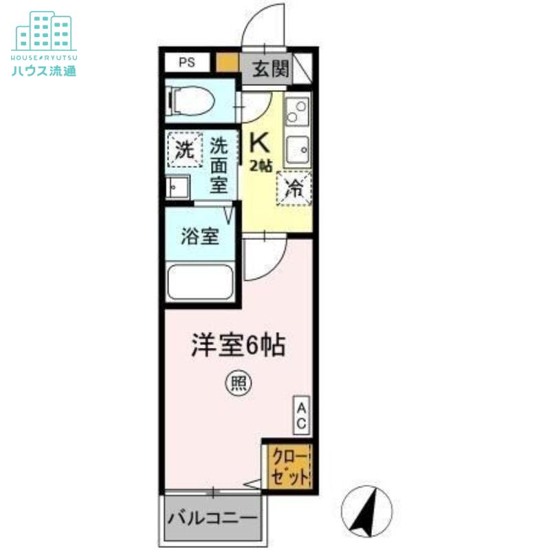レジデンス平山(1K/2階)の間取り写真
