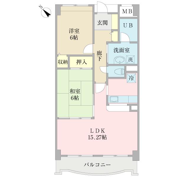 ラアバンセ(2LDK/4階)の間取り写真
