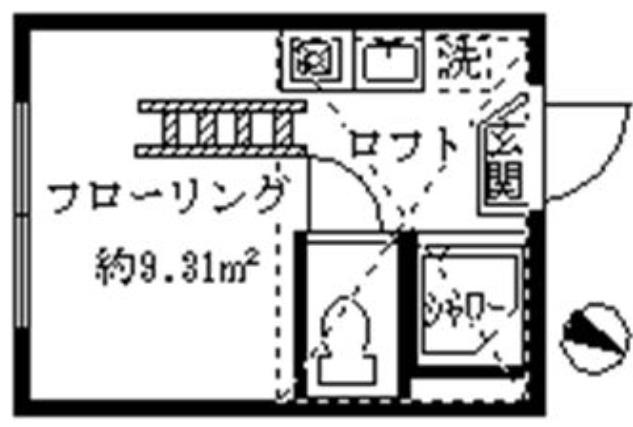 フェリスカーサ(ワンルーム/2階)の間取り写真