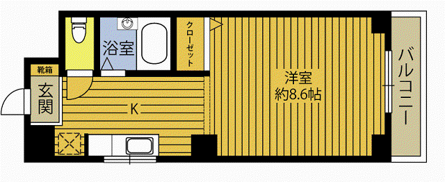 ボン 長田(1K/3階)の間取り写真
