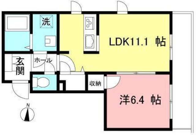 アクアコルザ(1LDK/2階)の間取り写真