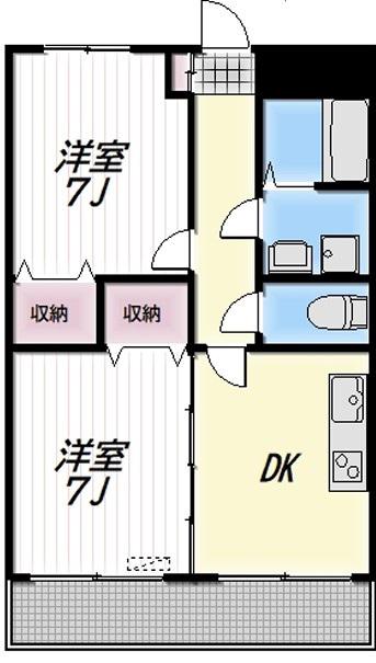 BEIT SHALOM(2DK/6階)の間取り写真
