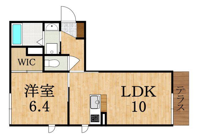ヴェルジェII(1LDK/1階)の間取り写真