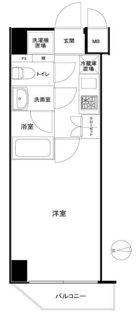 ルーブル錦糸町弐番館(1K/3階)の間取り写真