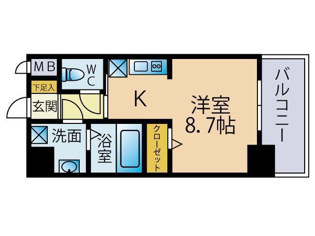 ブレス学研都市 903 (ワンルーム/9階)の間取り写真