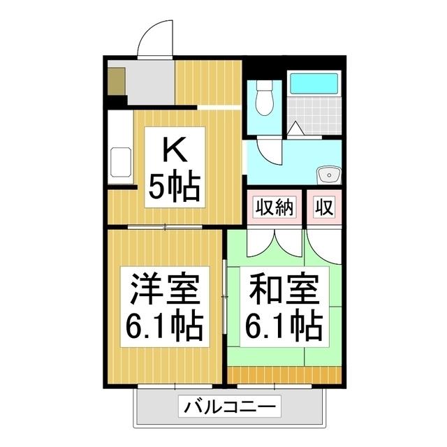 フレグランス馬見塚 2番館(2K/1階)の間取り写真