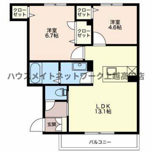 ブラン シエル(2LDK/1階)の間取り写真