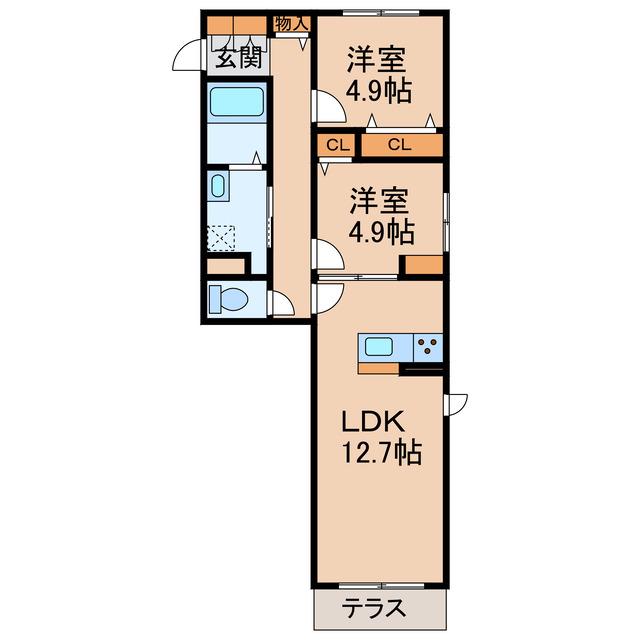  シャーメゾン吉礼II(2LDK/1階)の間取り写真