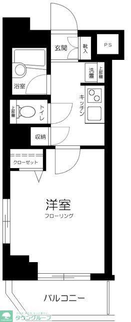 スカイコート錦糸町第2(1K/11階)の間取り写真