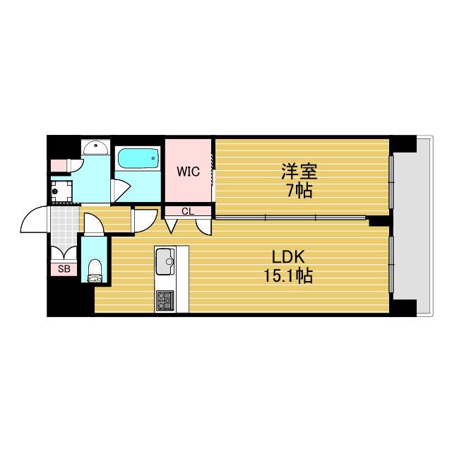 クレスティークAYA(1LDK/8階)の間取り写真