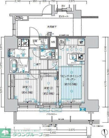 プレサンスレイズ千種今池II(2LDK/14階)の間取り写真