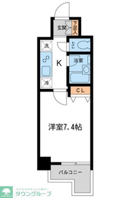 WILL DO 越谷(1K/9階)の間取り写真