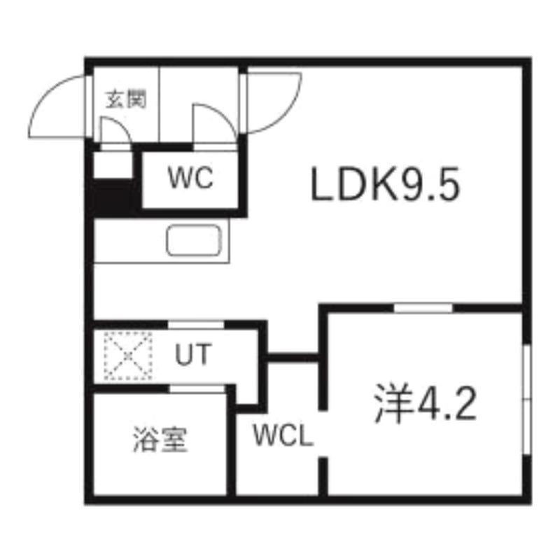 BELL COURT発寒南(1LDK/4階)の間取り写真