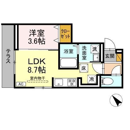 D-SOLACE幕張本郷2丁目(1LDK/1階)の間取り写真