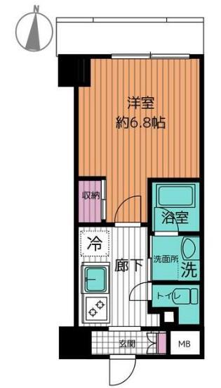 ミヤビヒルズ西池袋(1K/3階)の間取り写真