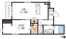 エクラージュ名駅(1LDK/2階)の間取り写真