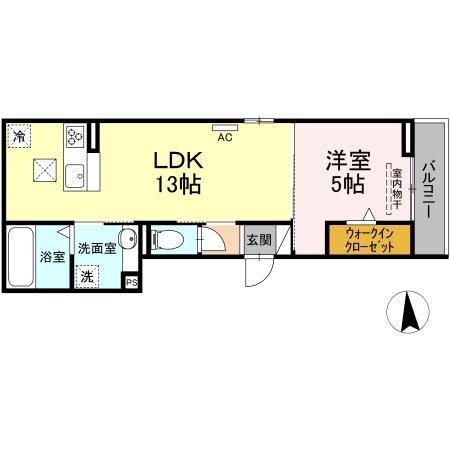 ラウレア(1LDK/1階)の間取り写真