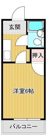向山ハイツ(1K/4階)の間取り写真