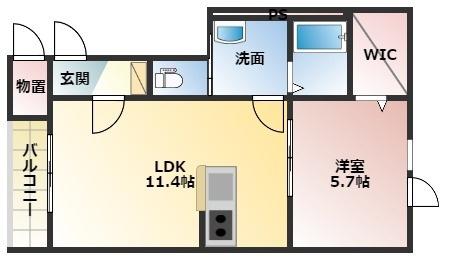 NAGOMI(1LDK/2階)の間取り写真