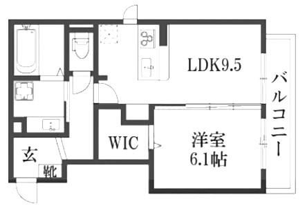 FREUDE(1LDK/1階)の間取り写真