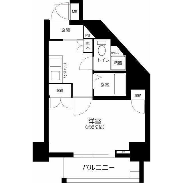 スパシエアルテシモベッタ(1K/11階)の間取り写真