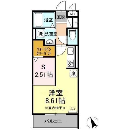エスペランサSVIII(ワンルーム/2階)の間取り写真