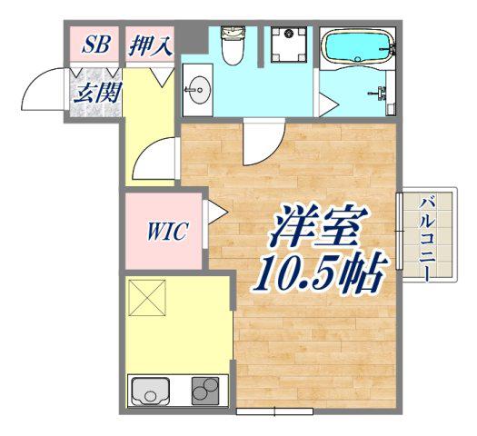 リバブル南町(ワンルーム/2階)の間取り写真