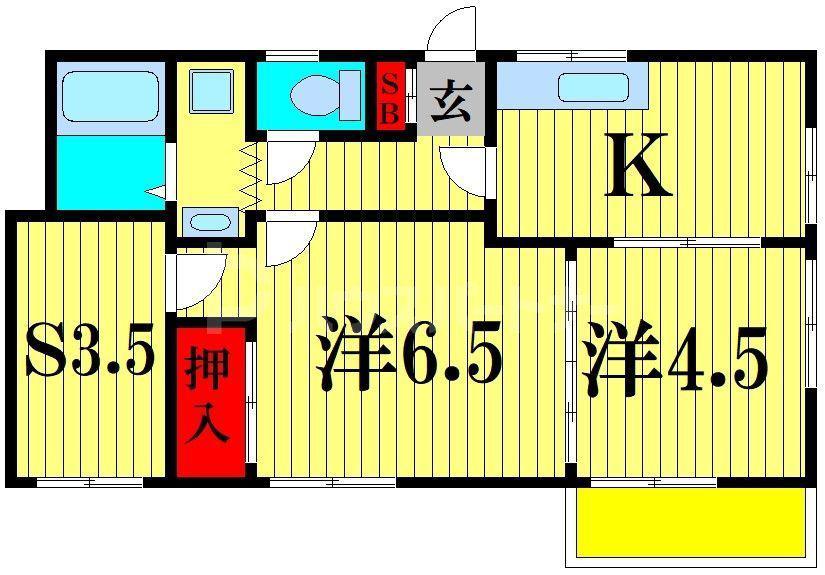 メゾン豊晃(2SK/1階)の間取り写真